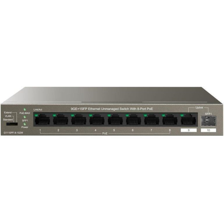 سوئیچ شبکه PoE آی پی کام 9 پورت F1109P-8-102W